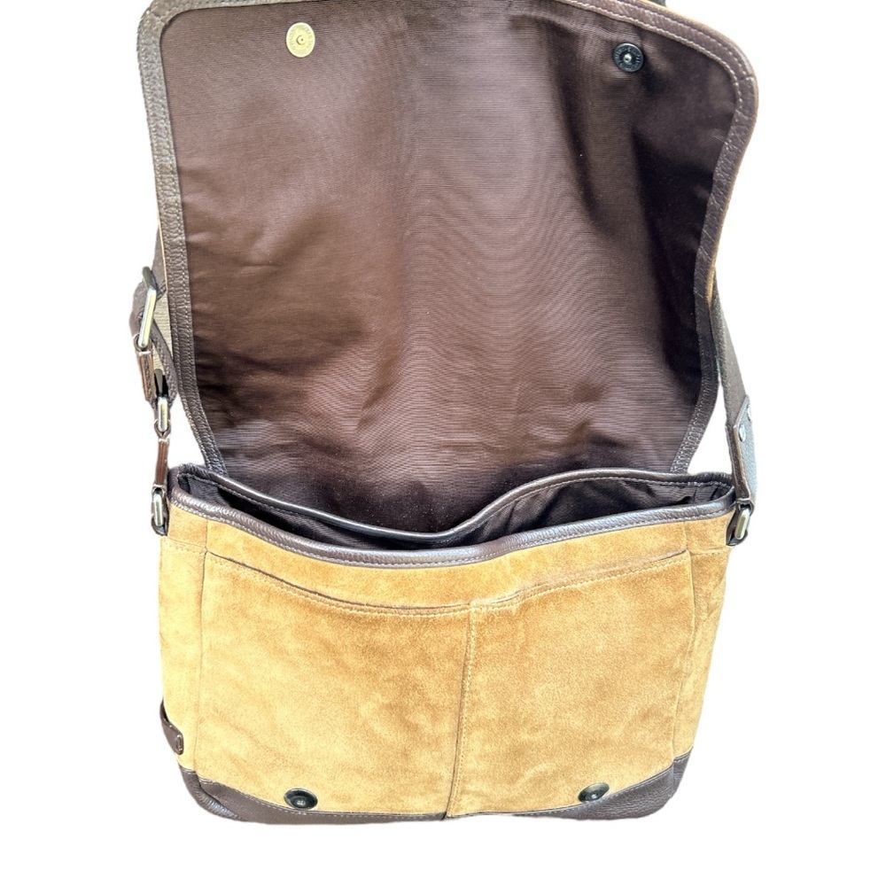 Coach Suede Messenger Bag F70416 | Brown Leather Crossbody | Unisex Vintage - Picture 10 of 17